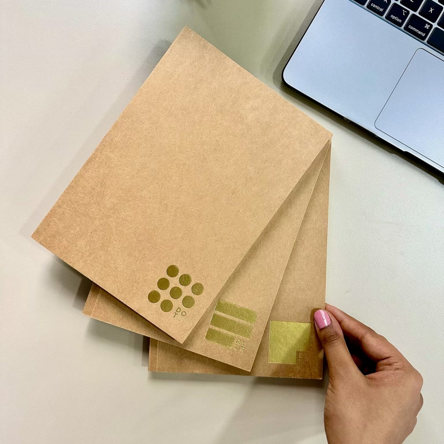 Set of Kraft Paper A5 Notebooks (Dotted, Ruled, Plain) – The Deso Project